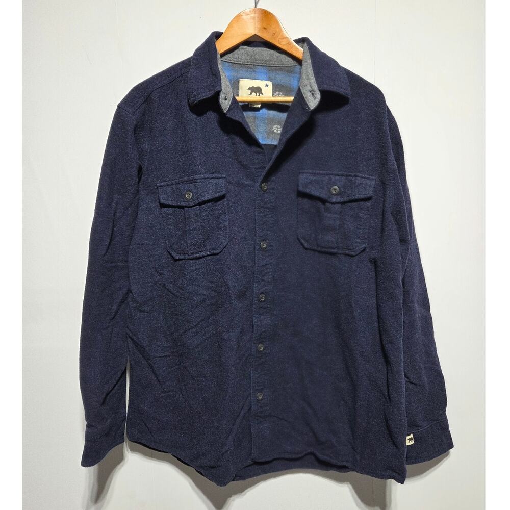 Dakota Grizzly Navy Blue Men's Button Down 100% Cotton Long Sleeve Shirt Size XL